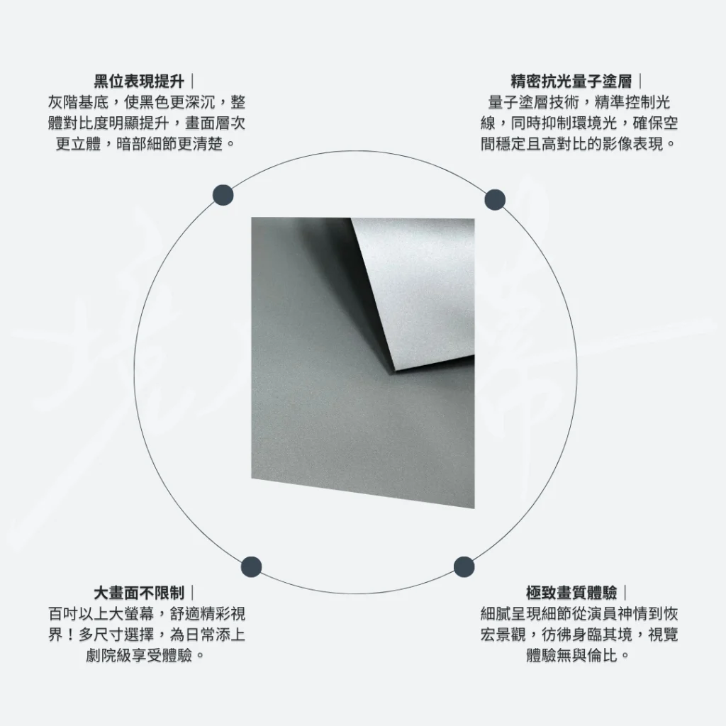 junescreens 朔月抗光灰電動張力幕 介紹